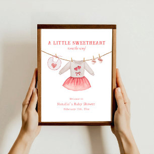 Kleine Sweetheart Dress Valentine Baby Dusche Poster