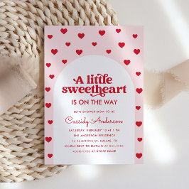 Kleine Sweetheart Pink Valentine's Baby Dusche Einladung