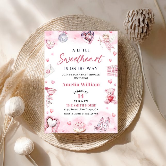 Kleine Sweetheart Valentine Baby Dusche Einladung (Von Creator hochgeladen)