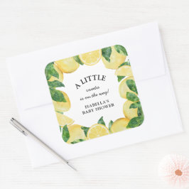 Kleine Sweetie Lemon Baby Dusche Quadratischer Aufkleber