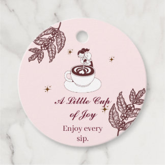 Kleine Tasse Freude Barista-Kaffeegeschenk-Anhänge Geschenkanhänger