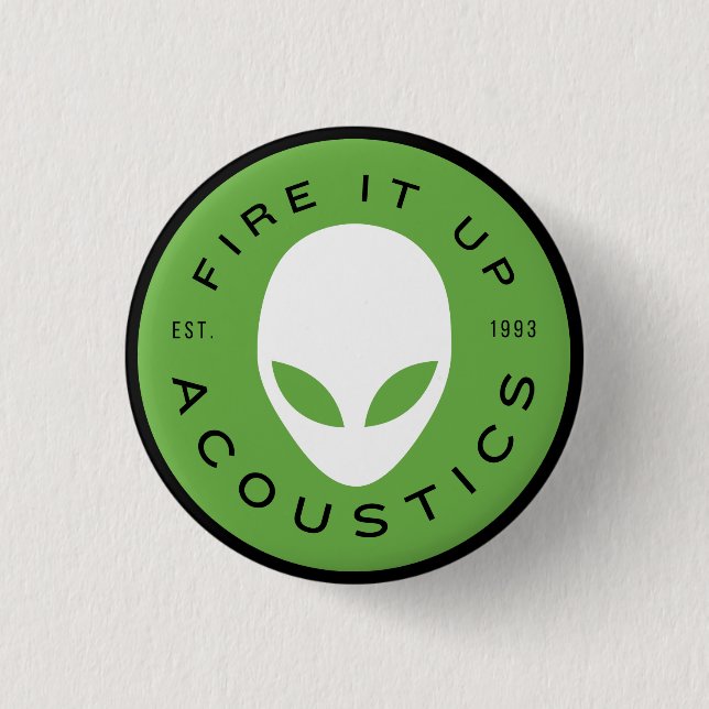 Kleine Taste Alien Kopf Acoustic schwarz Button (Vorderseite)