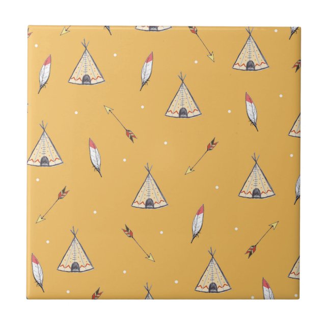 Kleine Teepees Fliese (Vorderseite)