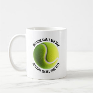 Kleine Textgröße 330ml personalisierter Tennismug Kaffeetasse