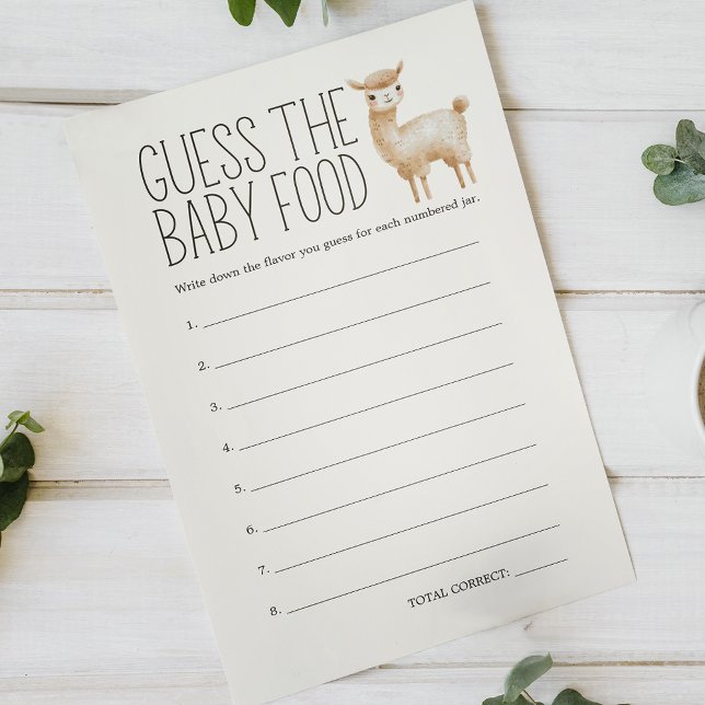 Kleine Tiere Baby Shower Ratet Baby Food Game Flyer (Von Creator hochgeladen)