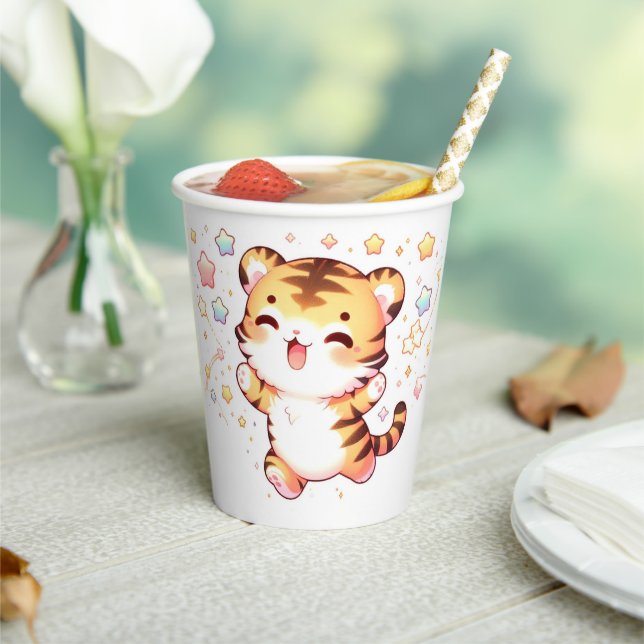 Kleine Tiger Baby Dusche Pappbecher (In Situ)