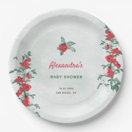 Kleine Tomato Rustic Chic Watercolor Babydusche Pappteller