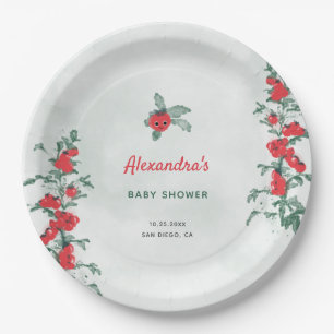 Kleine Tomato Rustic Chic Watercolor Babydusche Pappteller