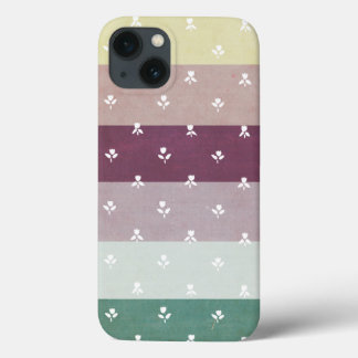 Kleine Tulips auf Pastellstreifen iPhone 13 Hülle