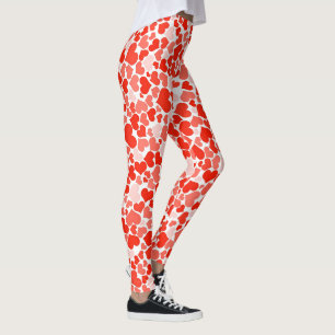 Kleine und helle, mehrfarbige Herzen auf Weiß Leggings