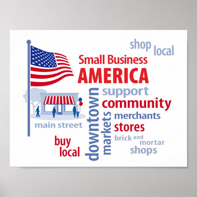 Kleine Unternehmen Amerika, vor Ort einkaufen, vor Poster (Vorne)