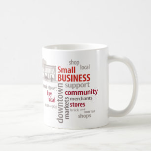 Kleine Unternehmen, lokale Geschäfte, lokale Einkä Kaffeetasse