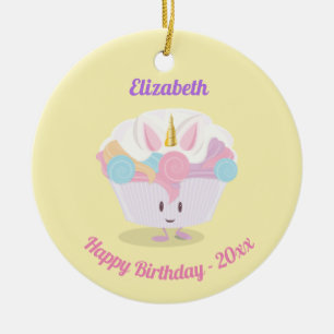 Kleine Verzierung des Einhorn-Kuchen-  Keramik Ornament