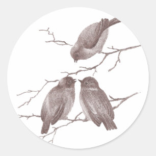 Kleine Vögel, die auf einem Runder Aufkleber