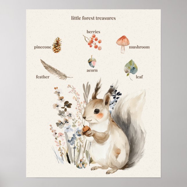 Kleine Waldschätze Poster (Vorne)