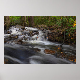Kleine Wasserfälle auf dem Frühling Poster