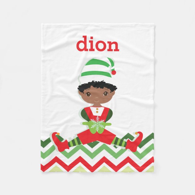 Kleine Weihnachtsdecke des Elf-| Fleecedecke (Vorderseite)