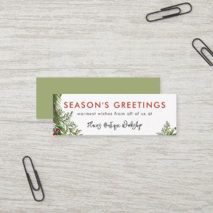 Kleine Weihnachtsfestkrone für Unternehmen Mini Visitenkarte