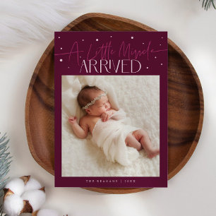 Kleine Weihnachtswunder-Cranberry-Foto-Geburtsankü Ankündigung