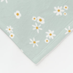 Kleine weiße Blume auf blau - nahtlose Muster. Fleecedecke