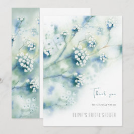 Kleine weiße Blume Brautparty Danke Karte