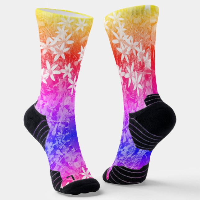 Kleine weiße Blume Socken (Gewinkelt)