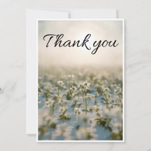 kleine weiße Blume verstreut durch Dankeschön-Kart Dankeskarte
