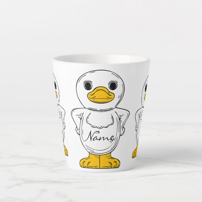 Kleine Weiße Ente Stehend Thunder_Cove Milchtasse (Vorderseite)