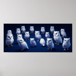 Kleine weiße Eulen Poster