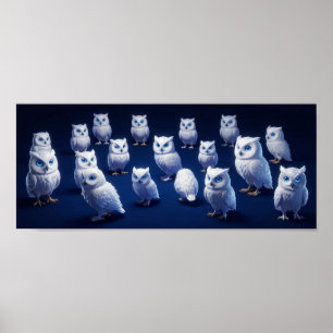 Kleine weiße Eulen Poster