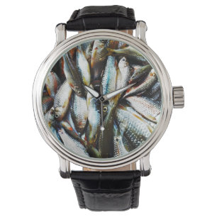 Kleine weiße Fische Armbanduhr