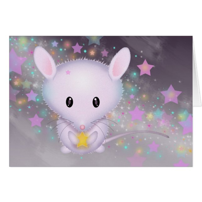Kleine weiße Maus in den Sternen (Vorderseite (Horizontal))