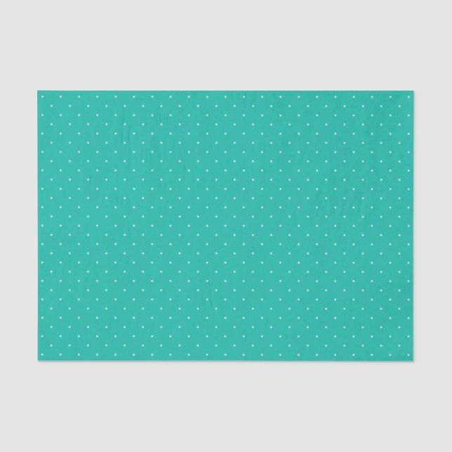 Kleine, weiße Polka Dot bearbeitbare Hintergrundfa Seidenpapier (Vorderseite)