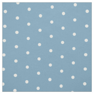 Kleine weiße Polka Punkte auf Sweet Carolina Blue Stoff