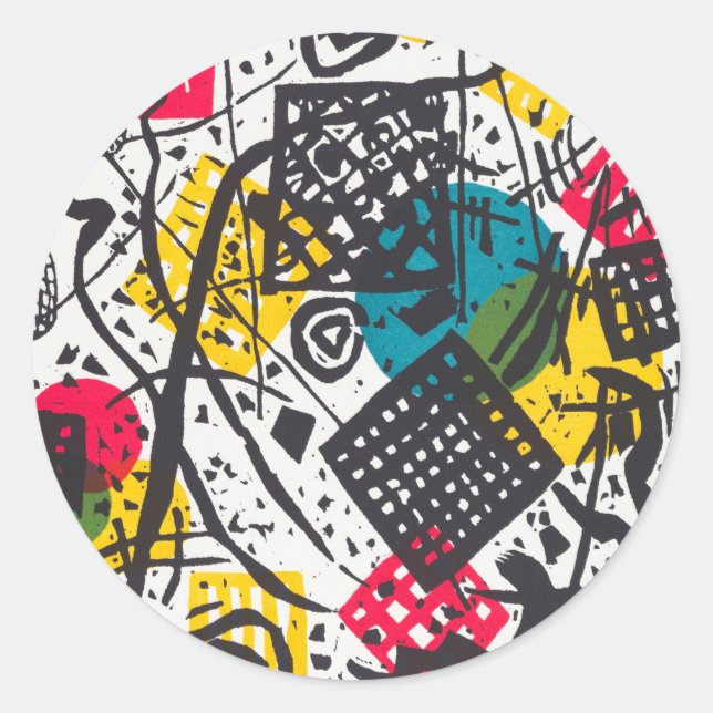 Kleine Welten V (Small Worlds V) Wassily Kandinsky Runder Aufkleber (Vorderseite)