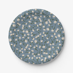 Kleine Wiese Ditsy Blumenmuster - Vintage Denim Pappteller
