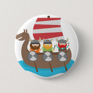 Kleine Wikinger im Schiff Button