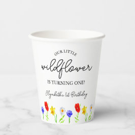 Kleine Wildblume 1. Geburtstag Pappbecher