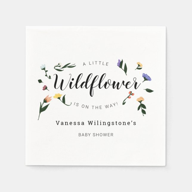 Kleine Wildblume auf der Blumendusche Serviette (Vorderseite)