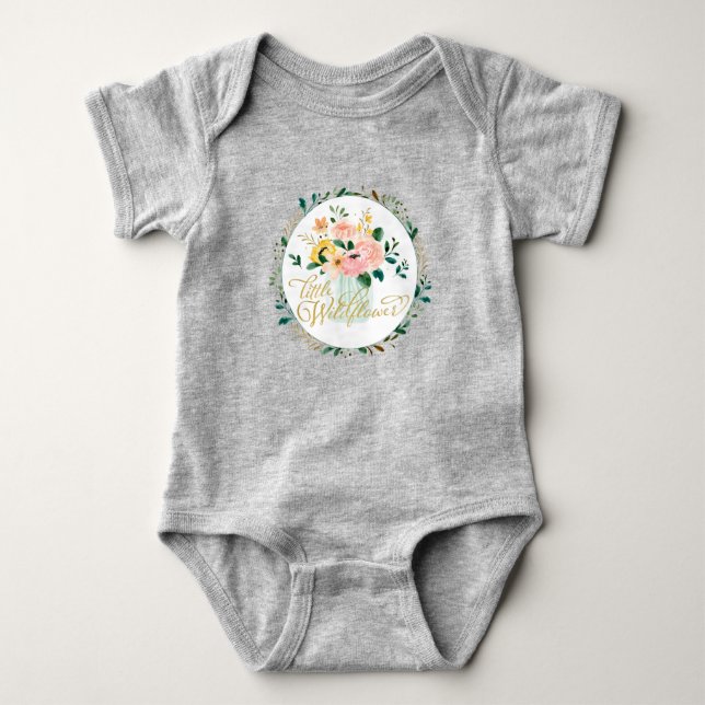 Kleine Wildblume Baby Bodysuit Strampler (Vorderseite)