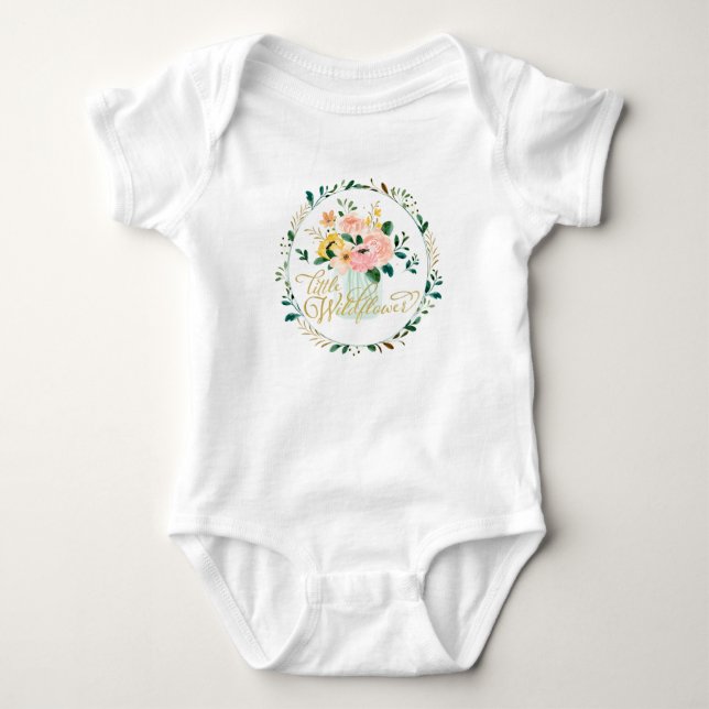 Kleine Wildblume Baby Bodysuit Strampler (Vorderseite)