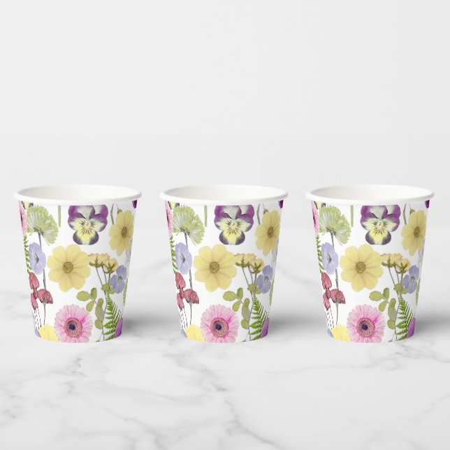 Kleine Wildblume Baby Dusche Thema Papiertücher Pappbecher (Multi)