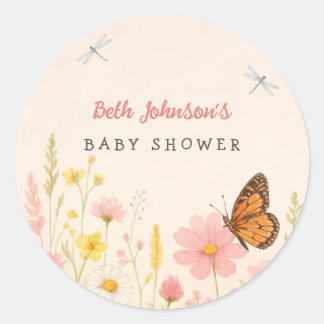 Kleine Wildblume Baby Shower Stickers