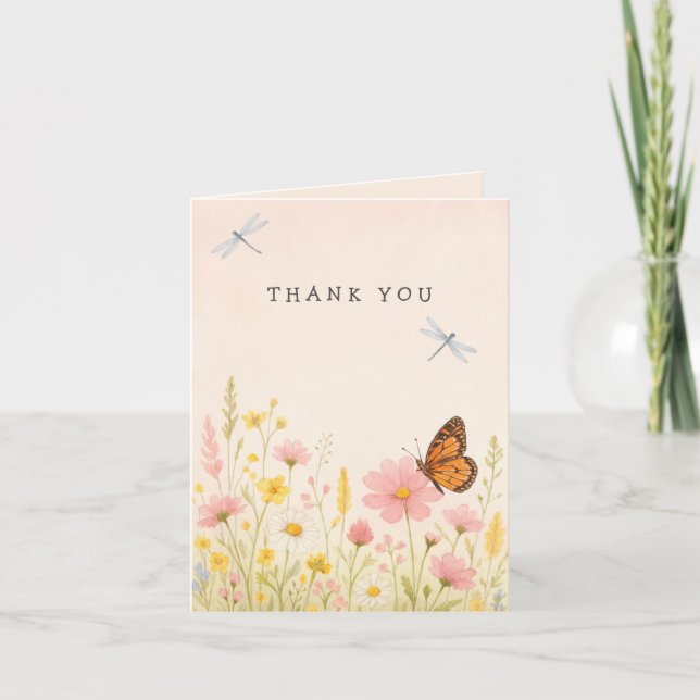 Kleine Wildblume Babydusche Danke Karte (Vorderseite)