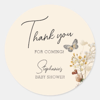 Kleine Wildblume Babydusche Danke Runder Aufkleber