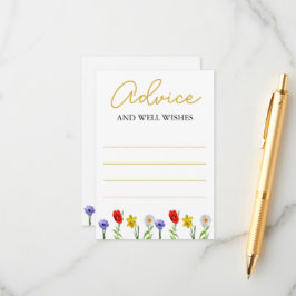 Kleine Wildblume Babydusche Hinweiskarte