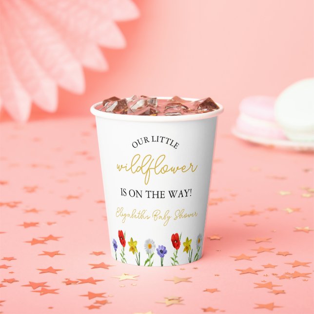 Kleine Wildblume Babydusche Pappbecher (Insitu)