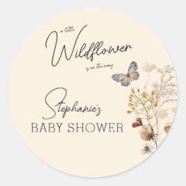 Kleine Wildblume Babydusche Runder Aufkleber