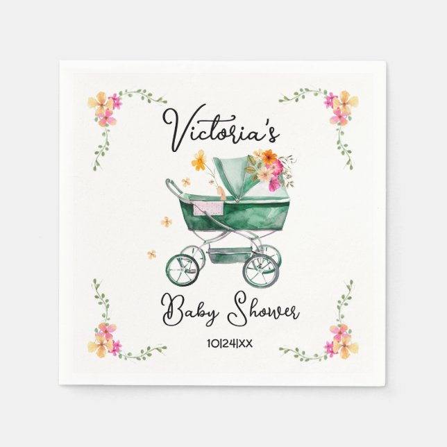 Kleine Wildblume Babydusche Serviette (Vorderseite)