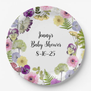 Kleine Wildblume Babydusche Thema Papier Teller